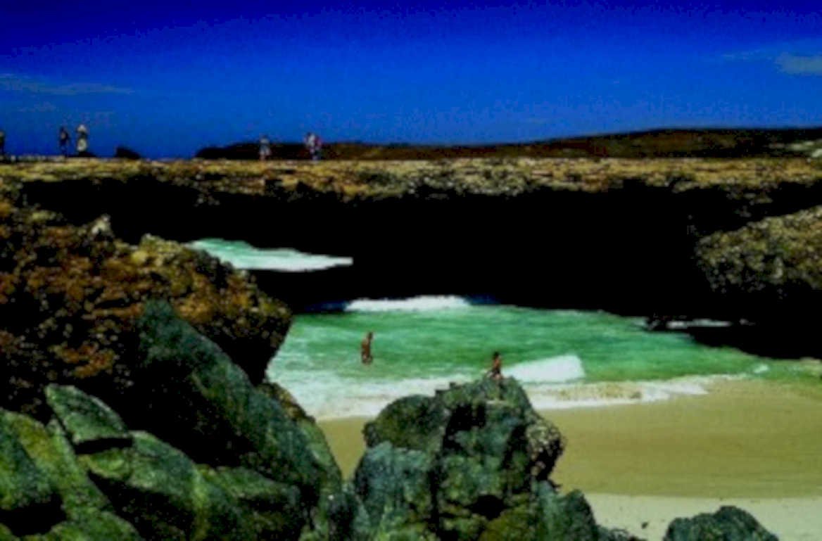 turquoise rock beach1980s 1990s A4 Photo Print