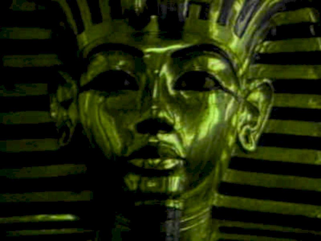 tutankhamun mask green1980s 1990s A4 Photo Print