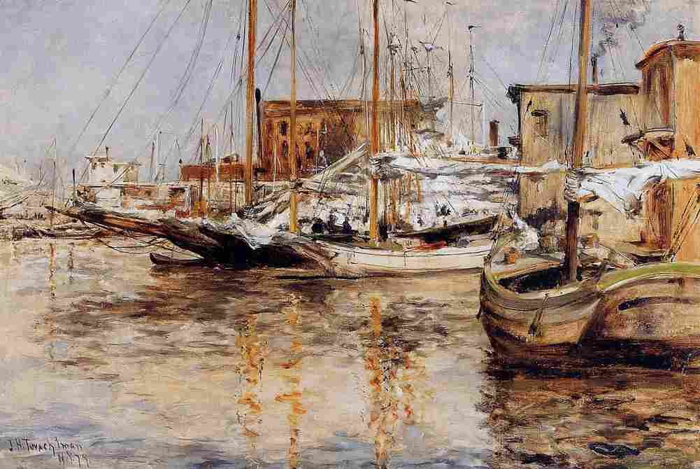 twa Oyster Boats North River Art A4 Photo Print