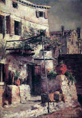 twa Venetian Scene Art A4 Photo Print