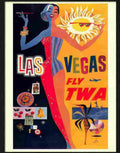 twa las vegas airline poster 1960s Advert A4 Photo Print
