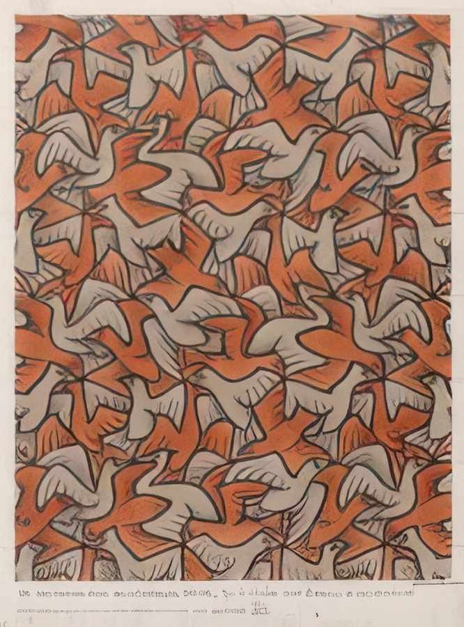 twelve birds mc escher 1948 A4 Photo Print
