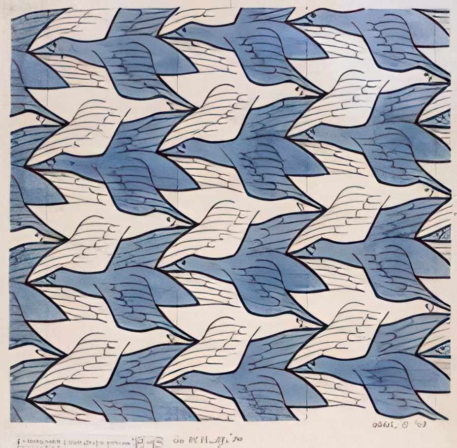 two birds mc escher 1938 A4 Photo Print