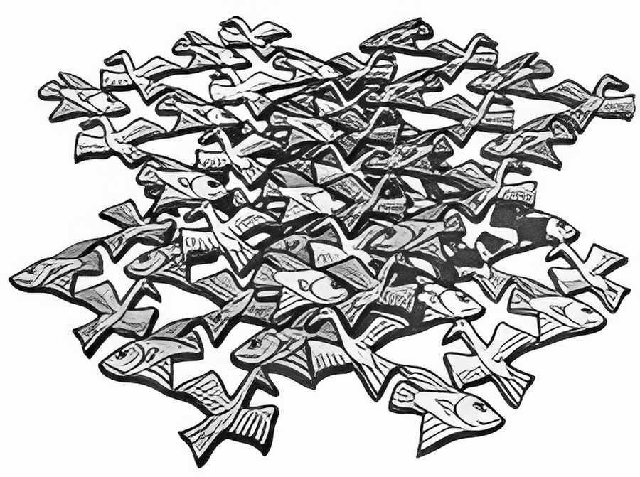two intersecting planes mc escher 1952 A4 Photo Print