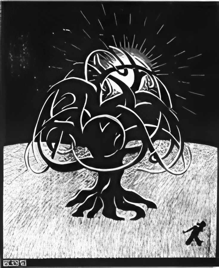twon tree mc escher 1919 A4 Photo Print