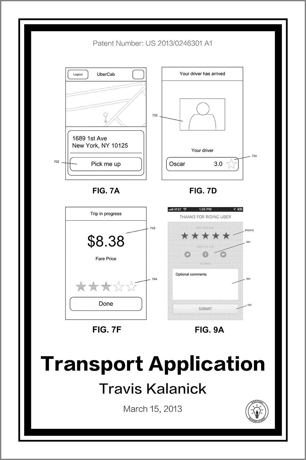 uber patent print white A4 Photo Print