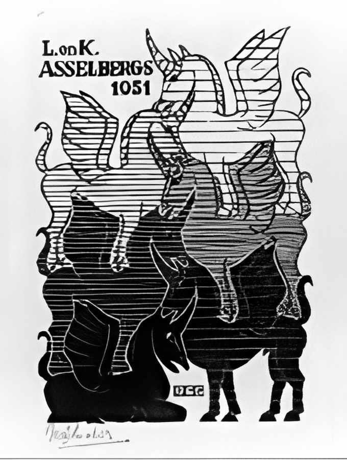 unicorns mc escher 1951 A4 Photo Print