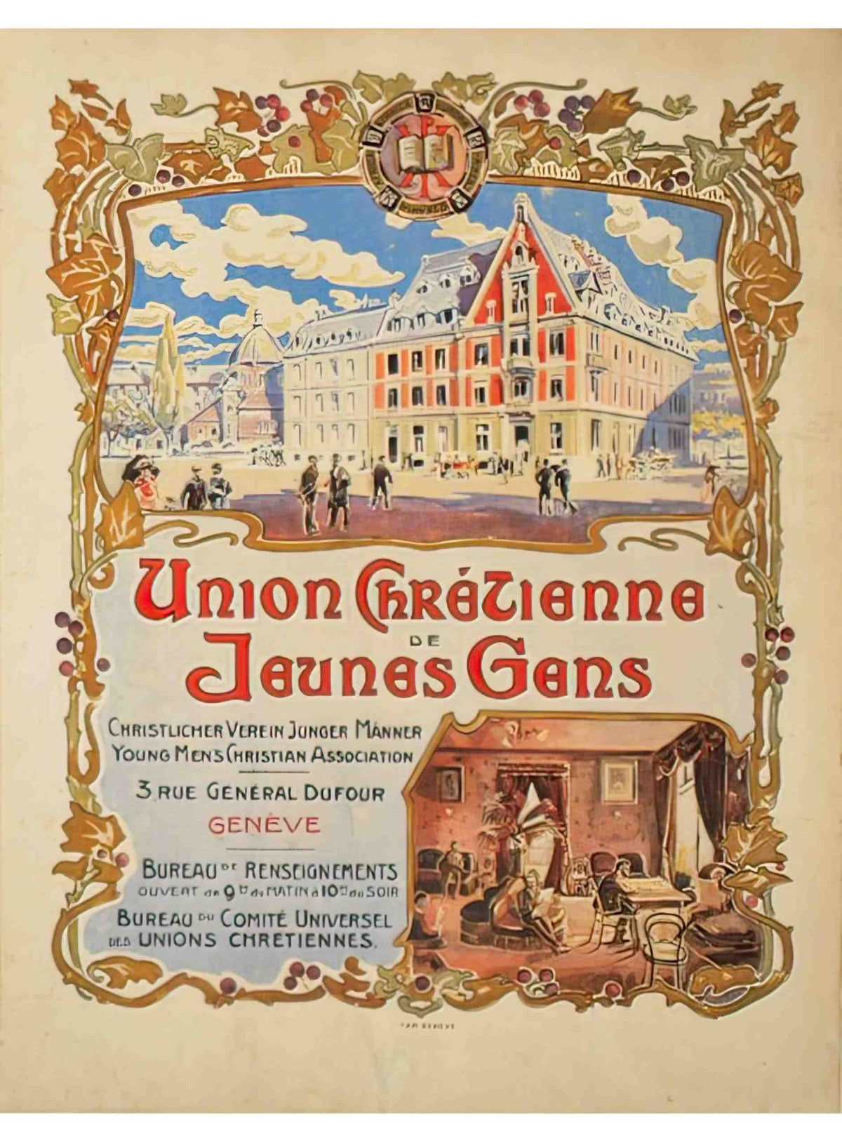union chretienne de jeunes gens geneve vers 1900 1 Advert A4 Photo Print