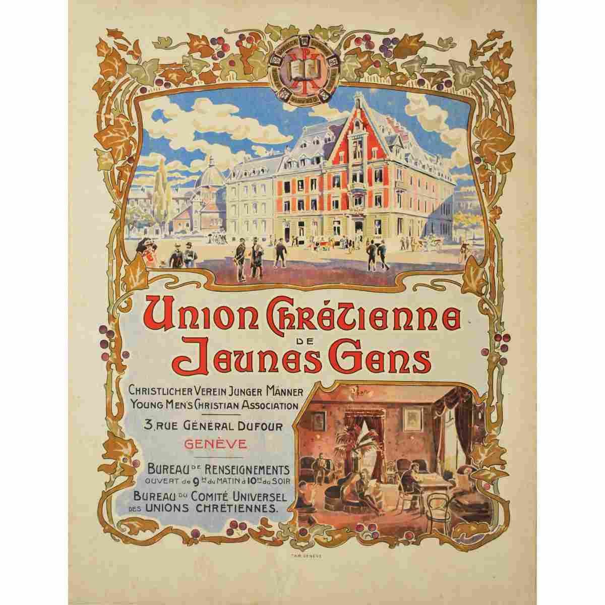 union chretienne de jeunes gens geneve vers 1900 2 Advert A4 Photo Print