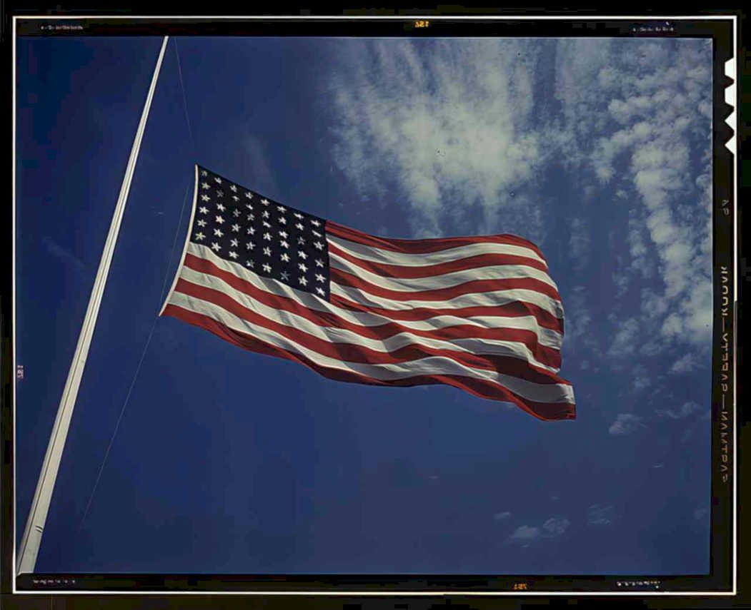 us flag wind Vintage world war A4 Photo Print