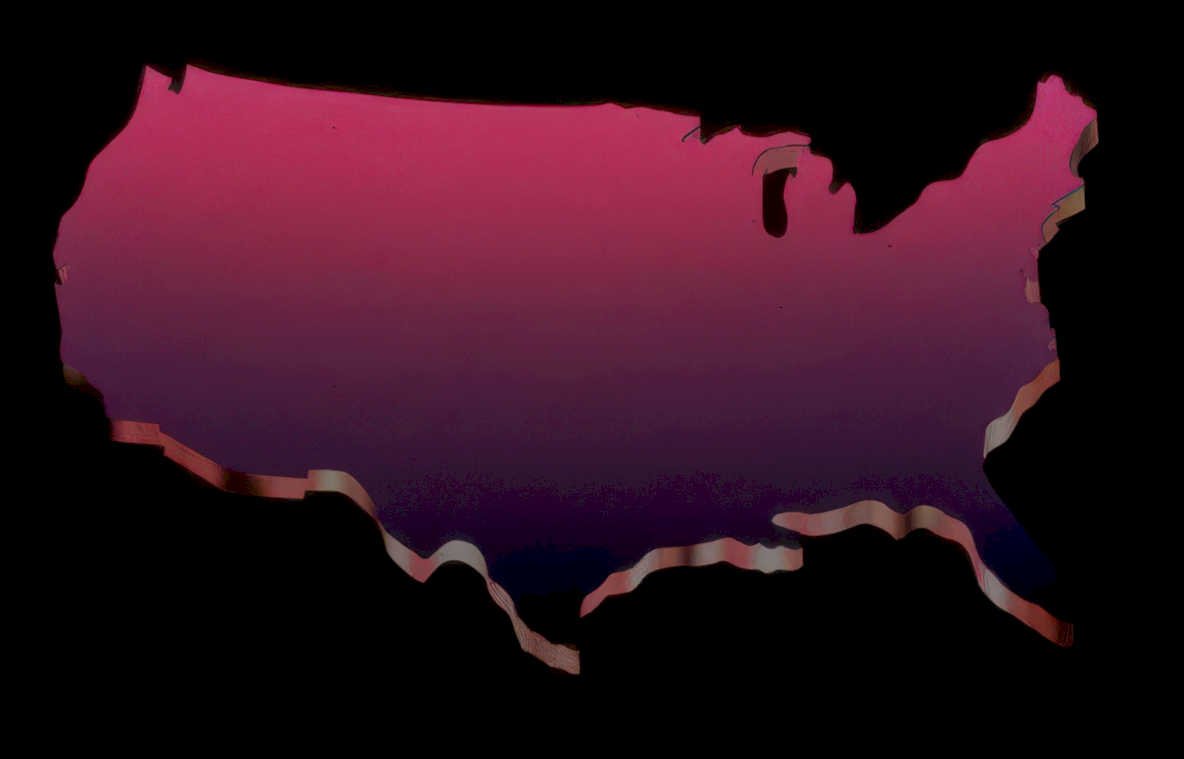 us map silhouette Vintage A4 Photo Print