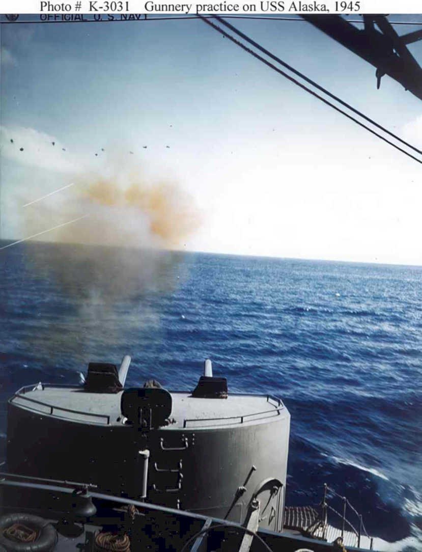 uss alaska gunnerry Vintage world war A4 Photo Print