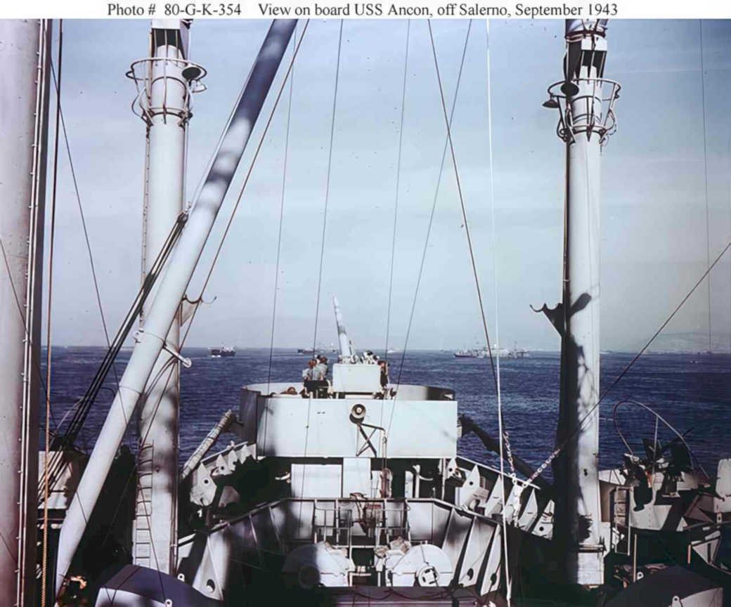 uss ancon salerno Vintage world war A4 Photo Print