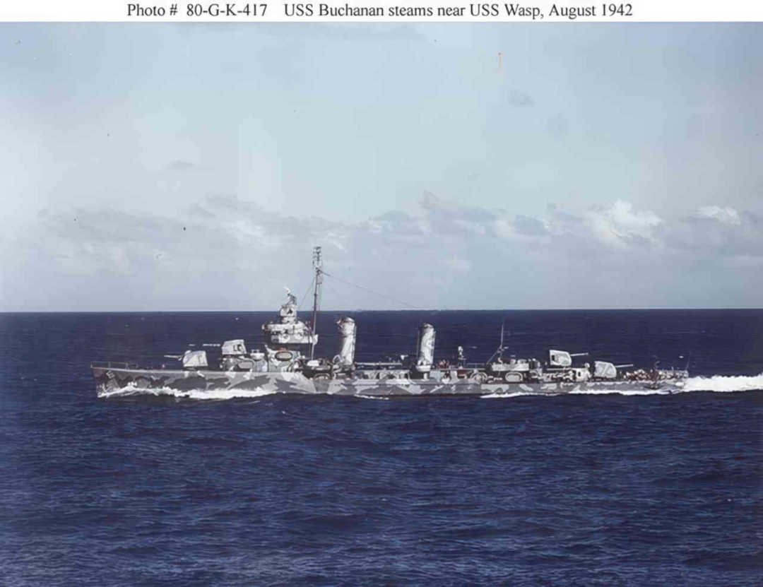 uss buchanan wasp 1 Vintage world war A4 Photo Print