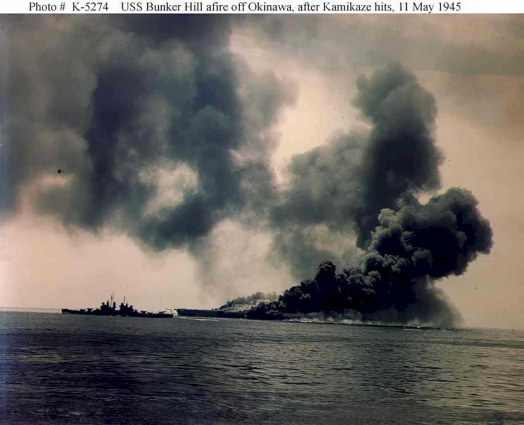 uss bunker hill Vintage world war A4 Photo Print