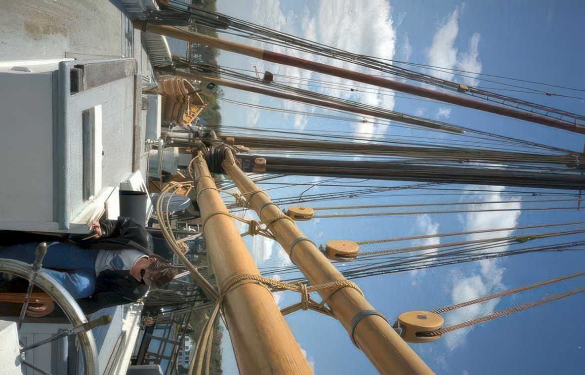 uss constitution mast 2 Vintage A4 Photo Print