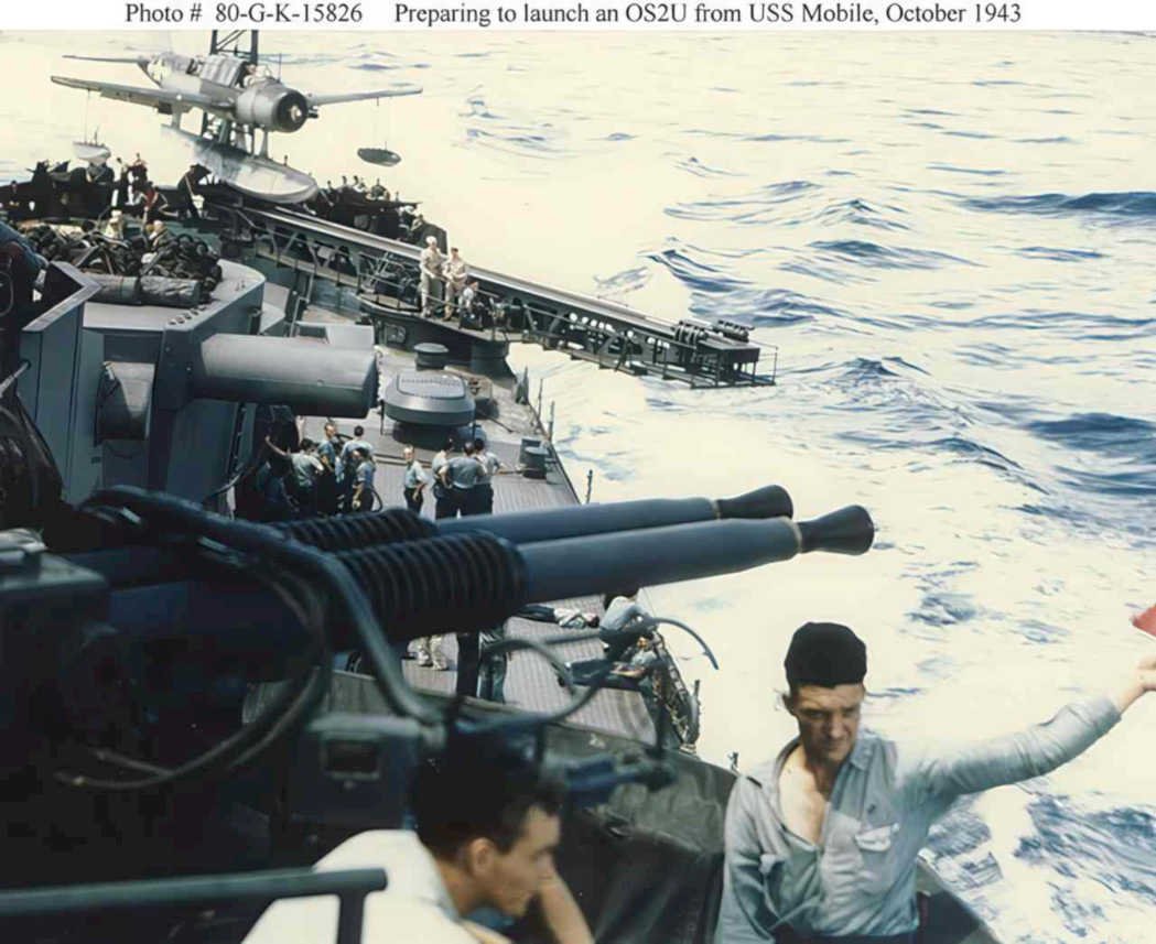 uss mobile os2u Vintage world war A4 Photo Print