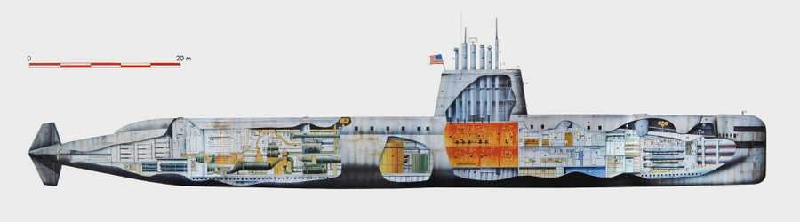 uss nautilus cutaway A4 Photo Print