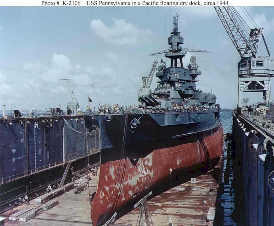uss pennsylvania dock Vintage world war A4 Photo Print