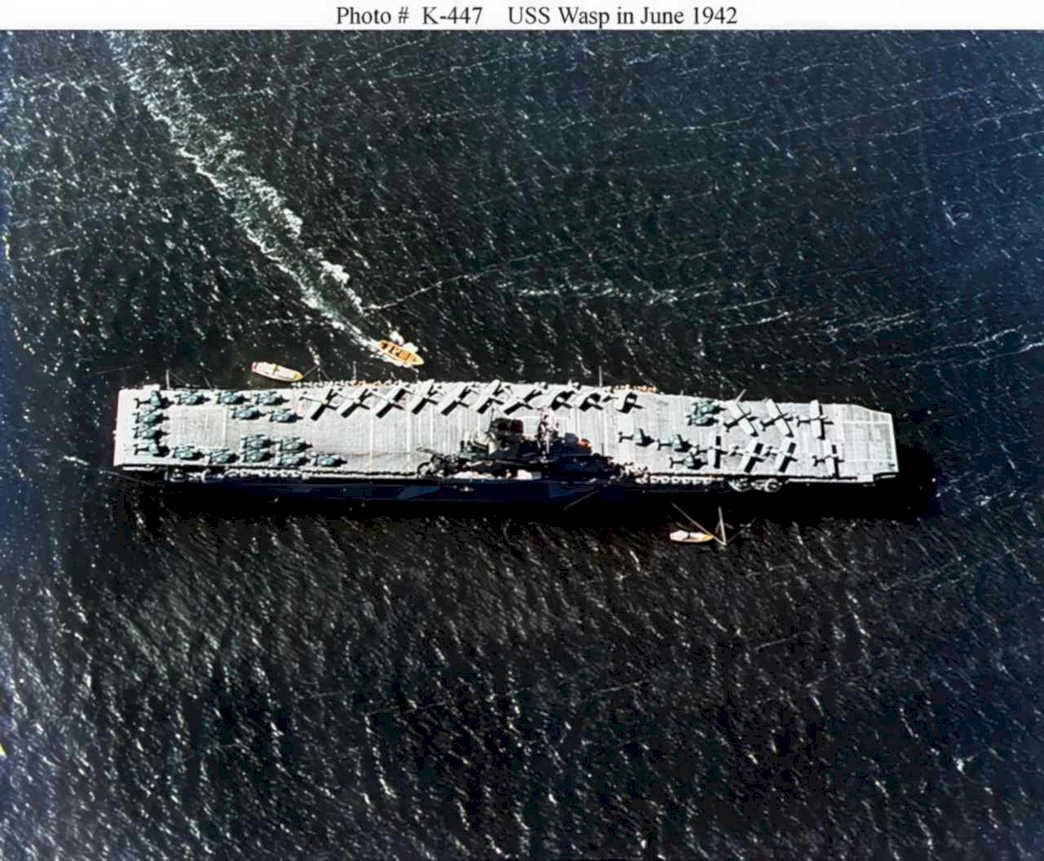 uss wasp aerial Vintage world war A4 Photo Print