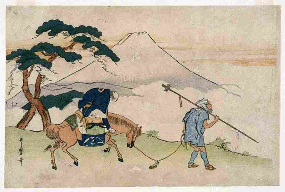 utamaro Travels Looking at Mount Fuji Art A4 Photo Print