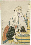 utamaro Washing Clothes Art A4 Photo Print