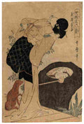 utamaro Woman and Child Art A4 Photo Print