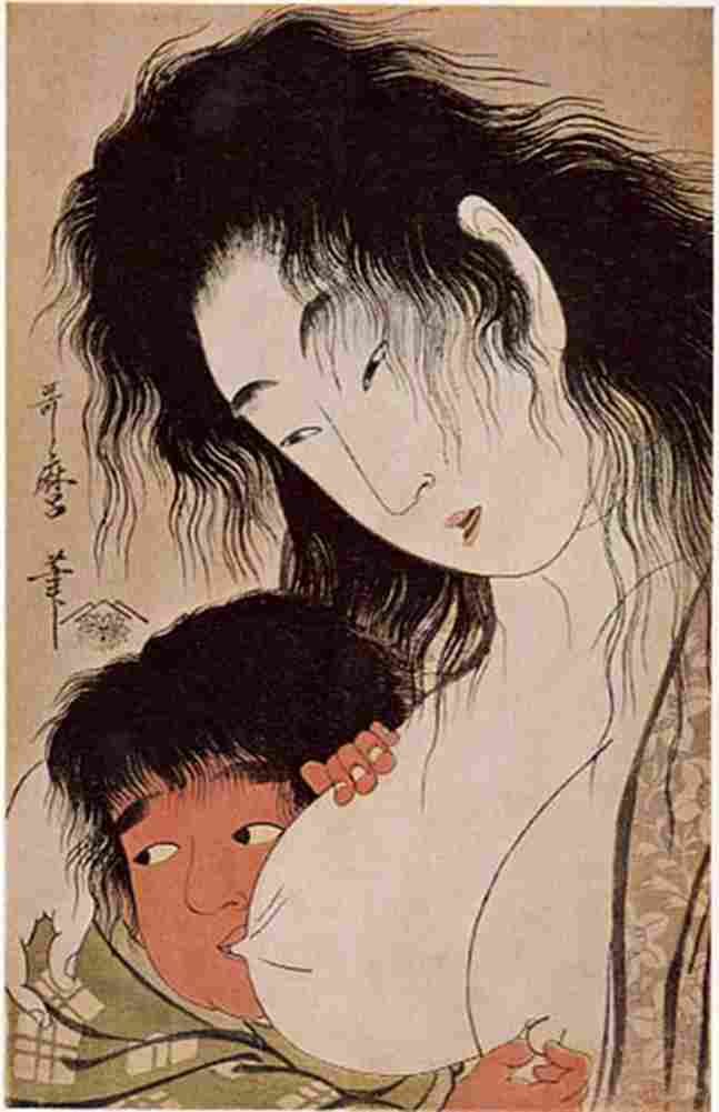 utamaro Yama uba and Kintaro Art A4 Photo Print