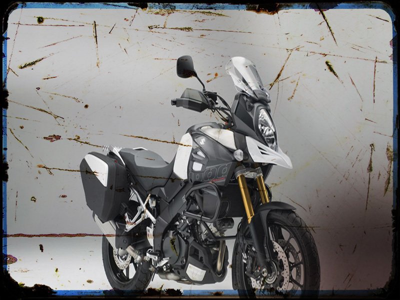 v strom 1000 abs adventure Suzuki A4 Photo Print Motorbike Vintage Aged