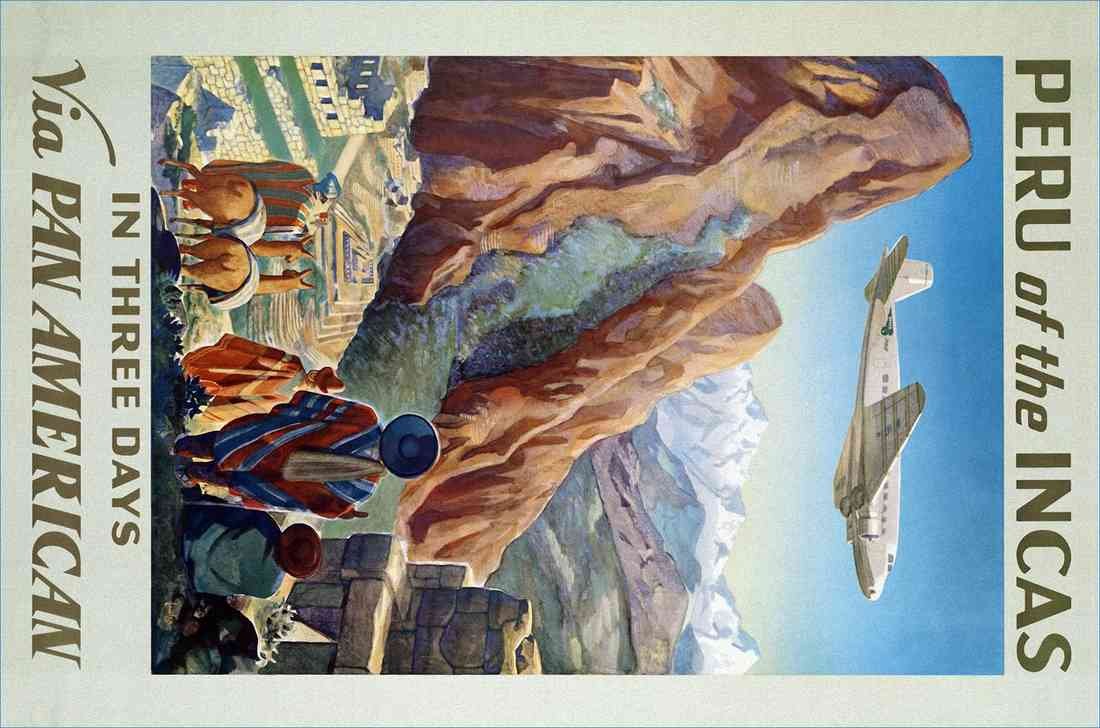 v travel poster a15 vintage retro style A4 Photo Print