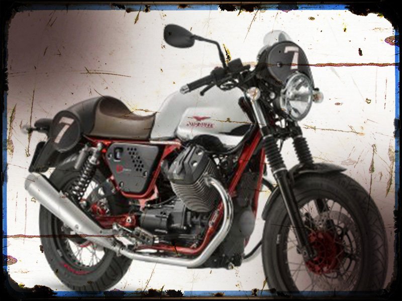 v7 ii racer A4 Photo Print Motorbike Vintage Aged