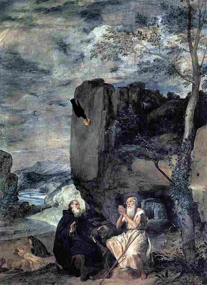 valaz St Anthony Abbot and St Paul the Hermit Art A4 Photo Print