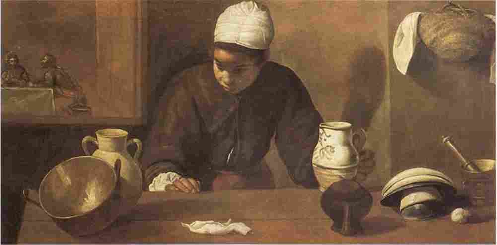 valaz kitchen maid with the supper at emmaus Art A4 Photo Print
