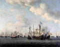 van de velde Naval Battle Between Dutch and French Merchant Ships Art A4 Photo Print