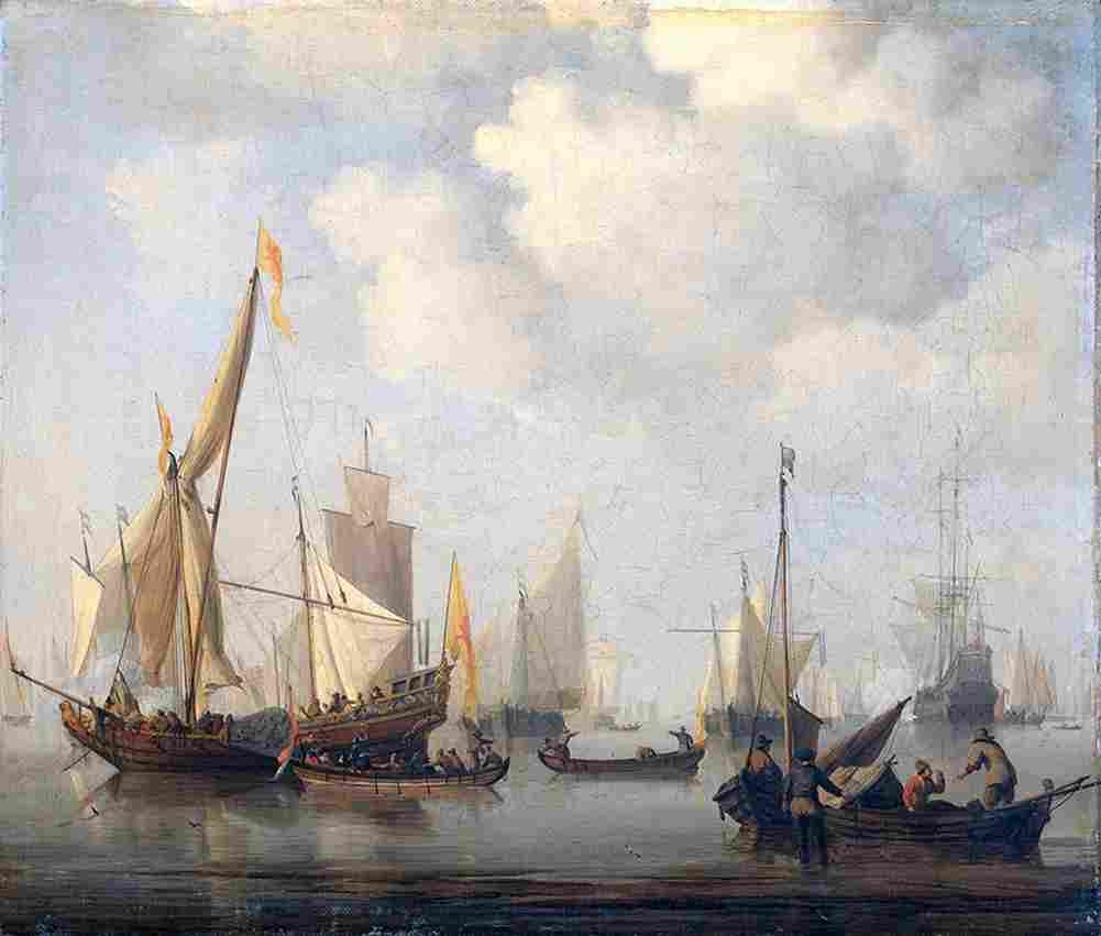 van de velde Ships in a Calm Art A4 Photo Print