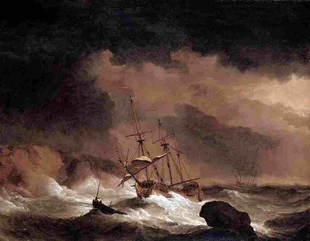 van de velde an indiaman in a gale Art A4 Photo Print