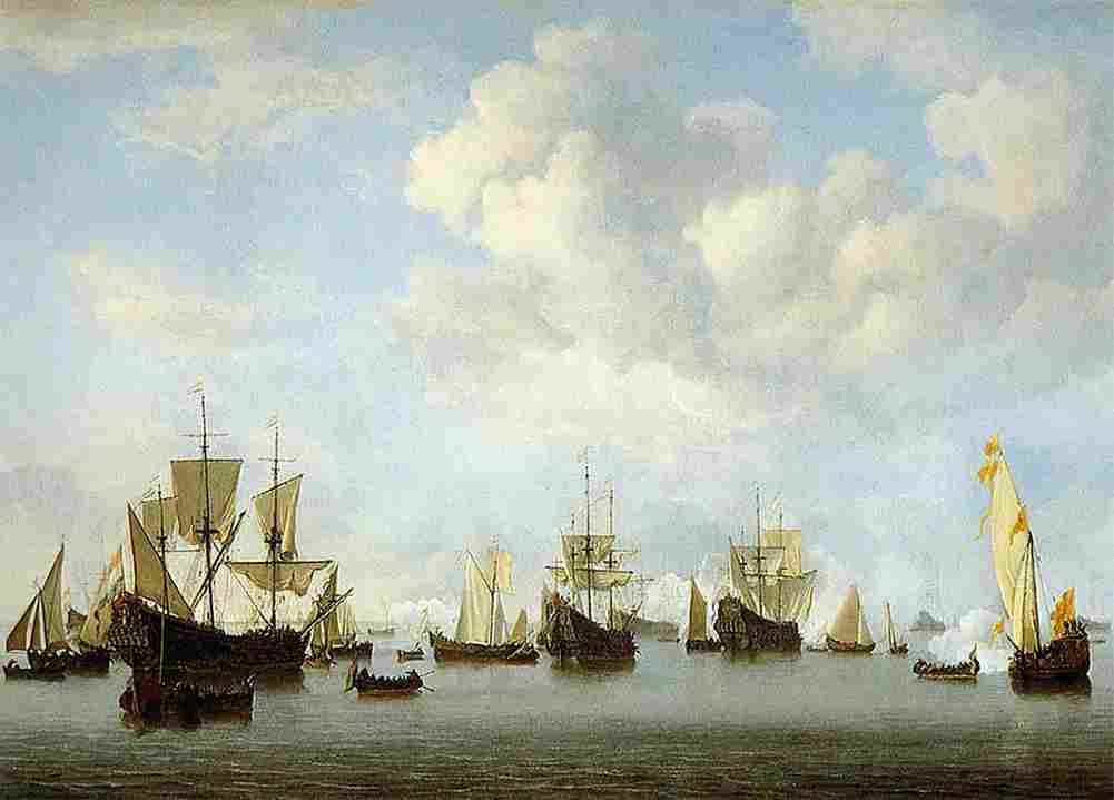 van de velde dutch fleet in the goeree straits Art A4 Photo Print