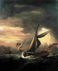 van de velde shipping in heavy seas Art A4 Photo Print