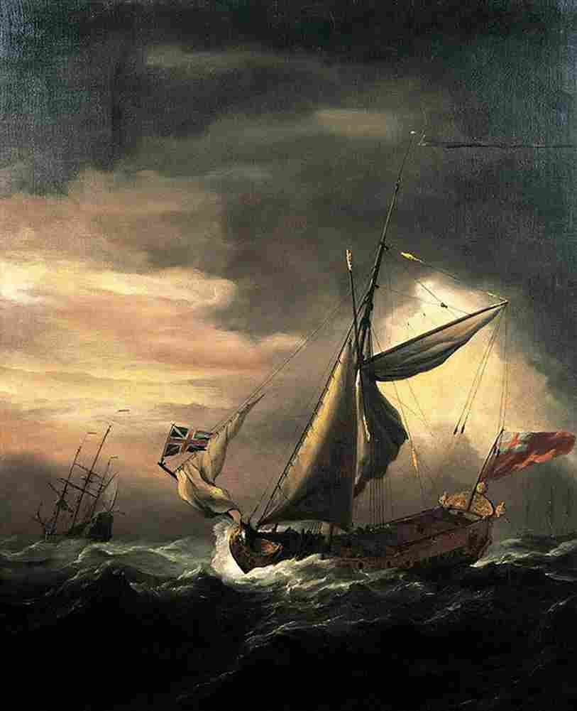 van de velde shipping in heavy seas Art A4 Photo Print
