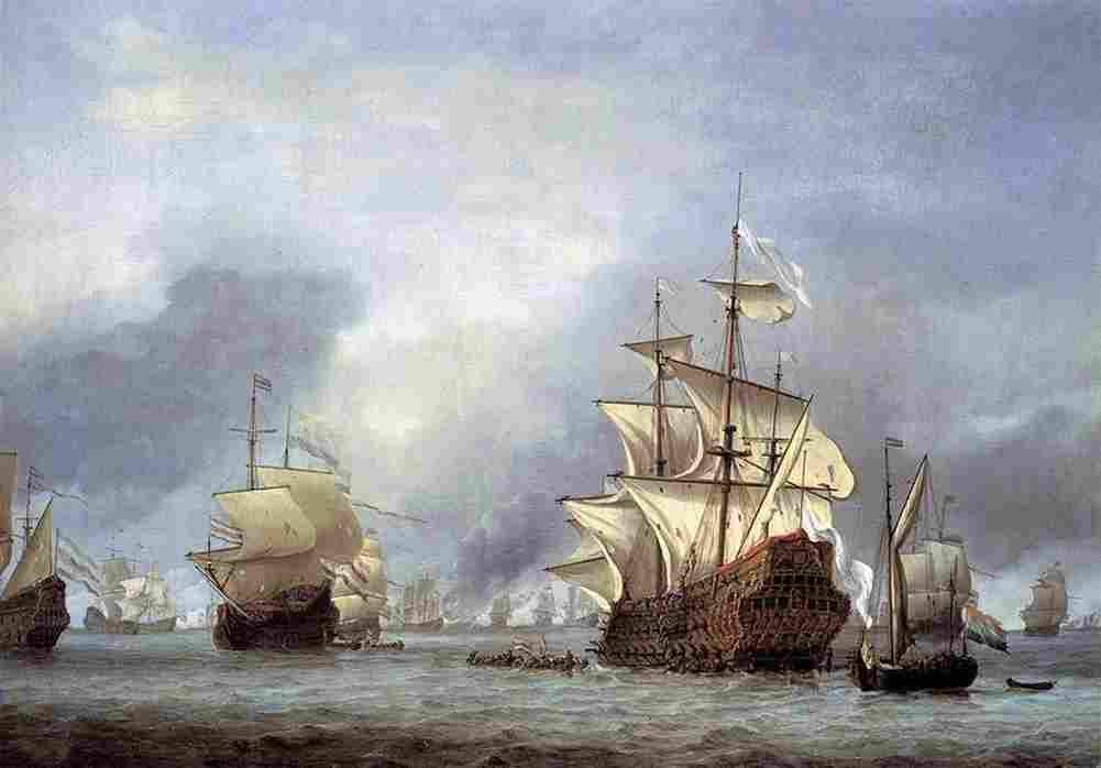van de velde taking of the english flagship royal prince Art A4 Photo Print
