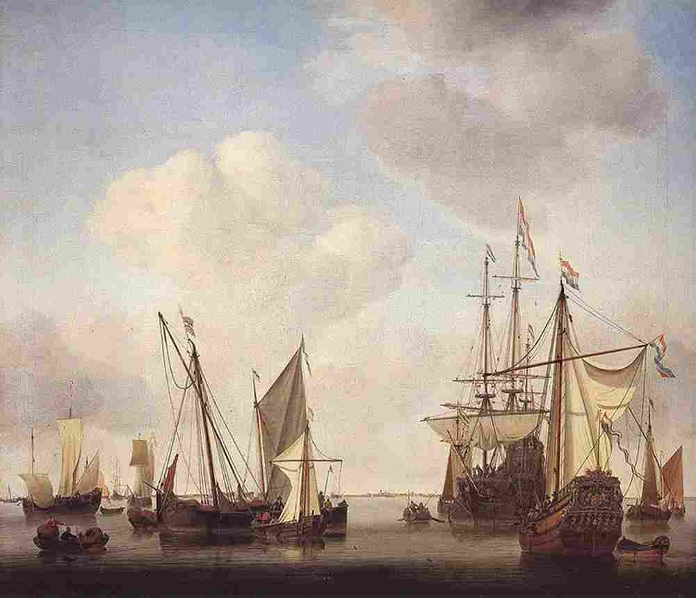 van de velde warships at amsterdam Art A4 Photo Print