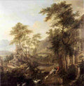 van der hagen A Capriccio Landscape with Shepherds beside Ruins in a Romantic Landscape Art A4 Photo Print