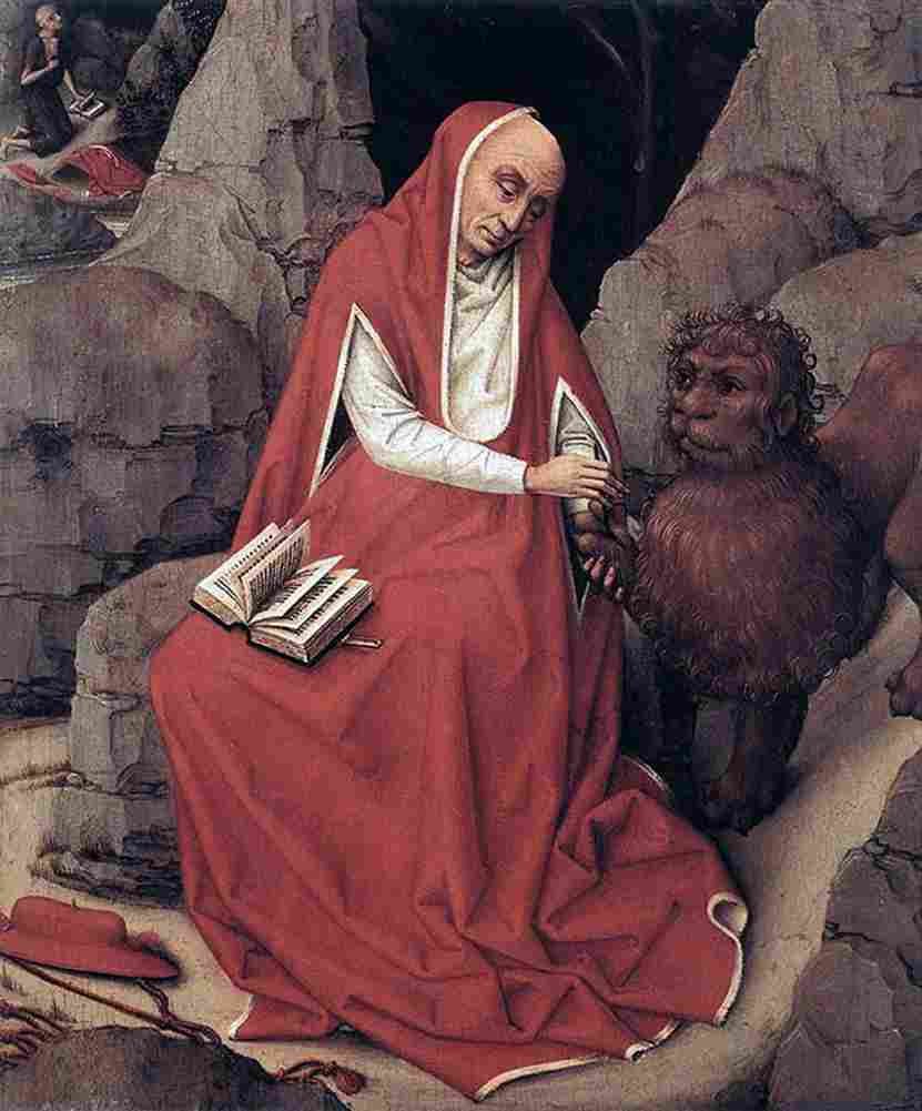 van der weyden Saint Jerome and the Lion Art A4 Photo Print
