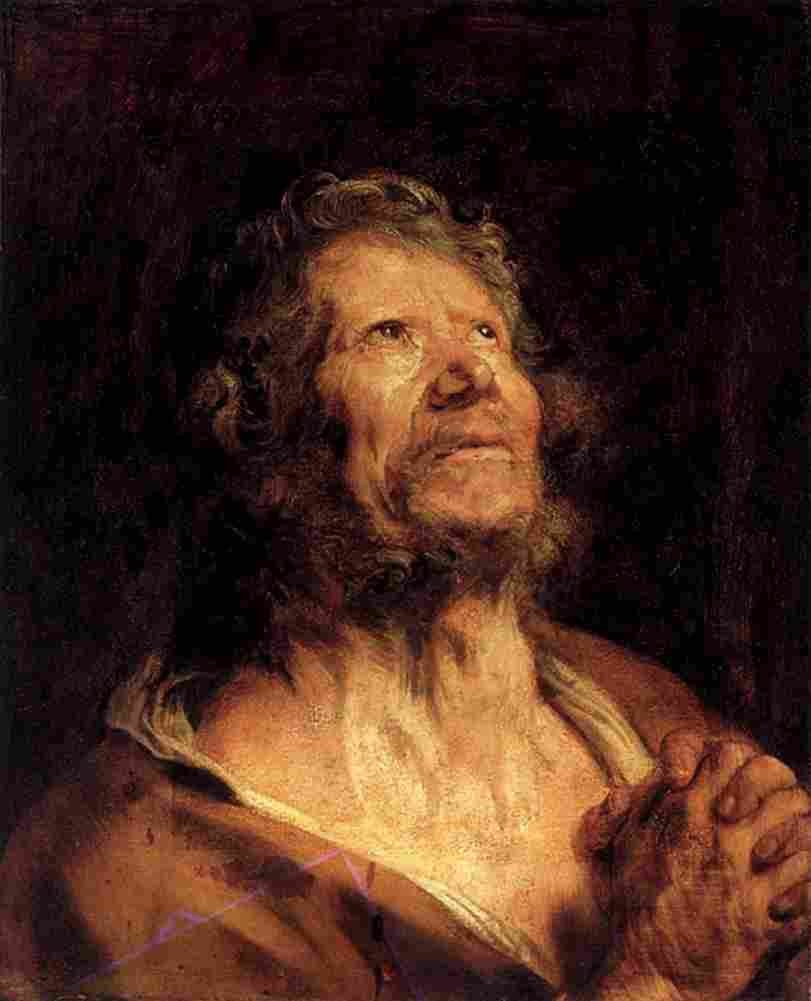 van dyck An Apostle with Folded Hands Art A4 Photo Print