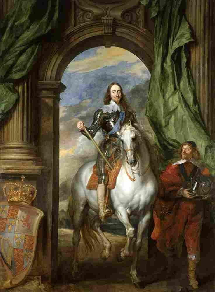 van dyck Charles I With Seigneur de St Antoine Art A4 Photo Print
