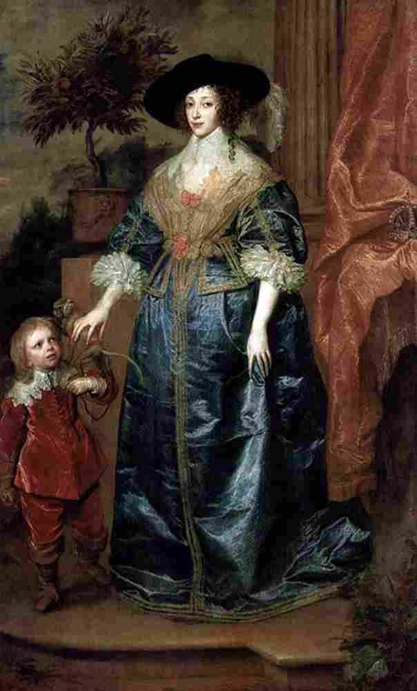 van dyck Henrietta Maria with dwarf Sir Jeffrey Hudson Art A4 Photo Print