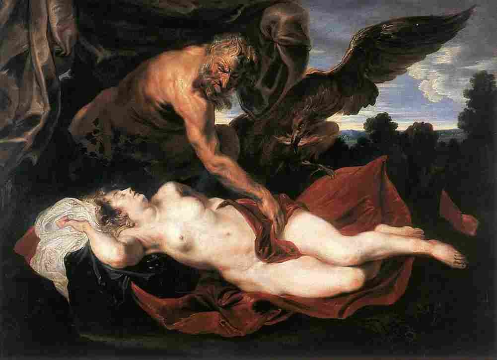 van dyck Jupiter and Antiope Art A4 Photo Print