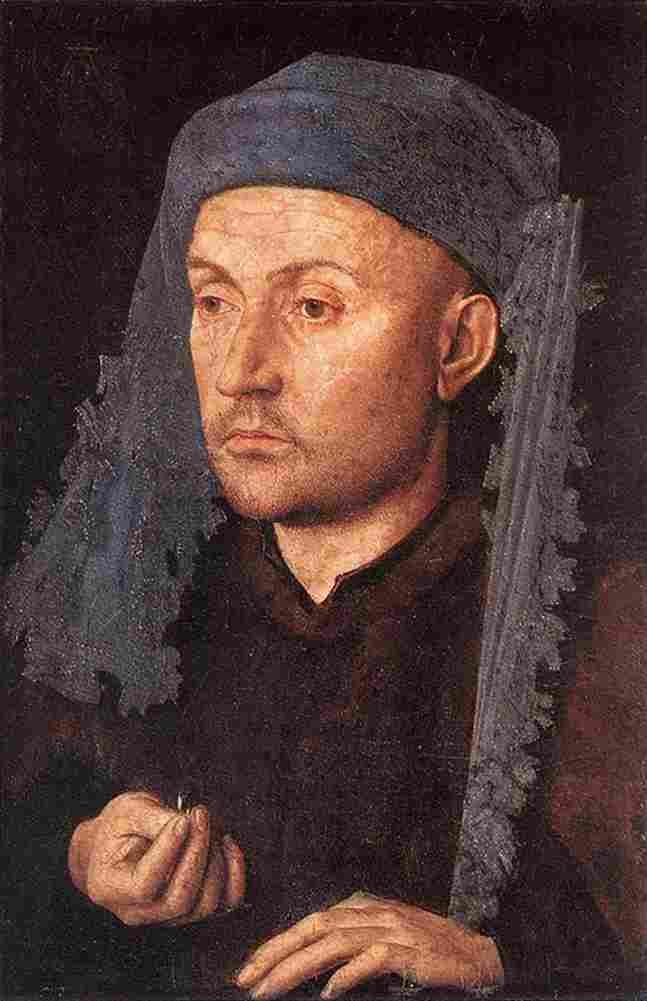 van eyck A Goldsmith Man with Ring Art A4 Photo Print