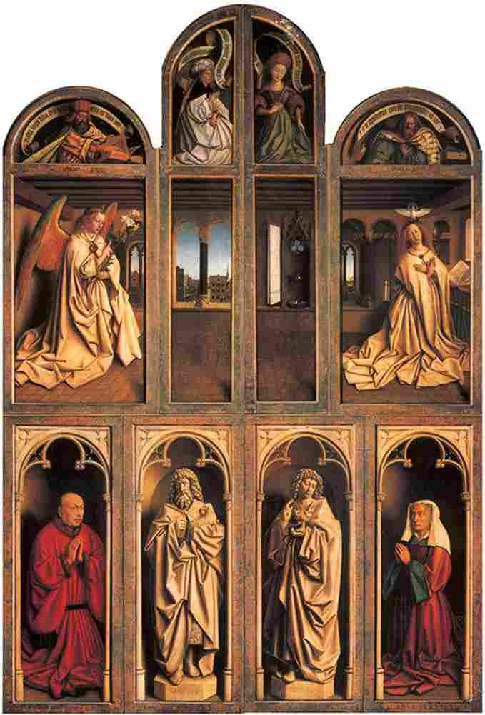 van eyck Ghent Altarpiece Exterior Art A4 Photo Print