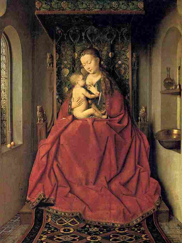 van eyck Suckling Madonna Enthroned Art A4 Photo Print